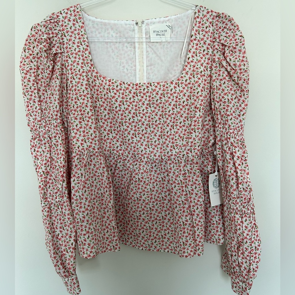 Tuckernuck NWT Hyacinth House Clemons Long Sleeve Blouse Pink Floral Size‎ XL